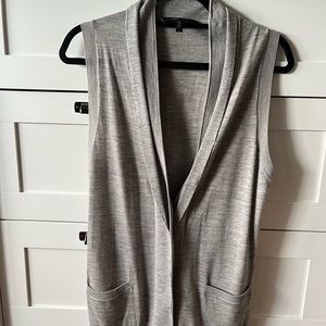 BCBG grey button down sweater vest, size medium